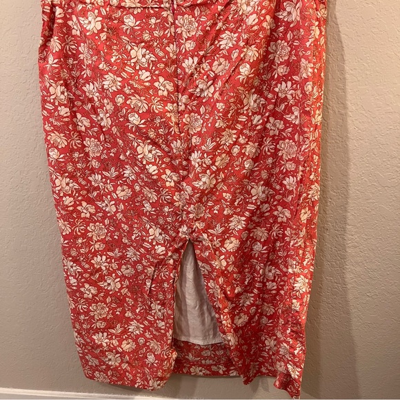 J.Crew Twist-Back Midi Dress Pink Floral Cutout Open Back Slit Size 18 - Picture 8 of 12